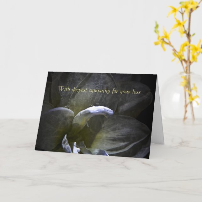 With deepest sympathy - Amaryllis Card (Yellow Flower)
