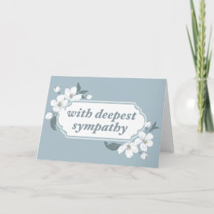 With Deepest Sympathy Beautiful Grey Floral Card