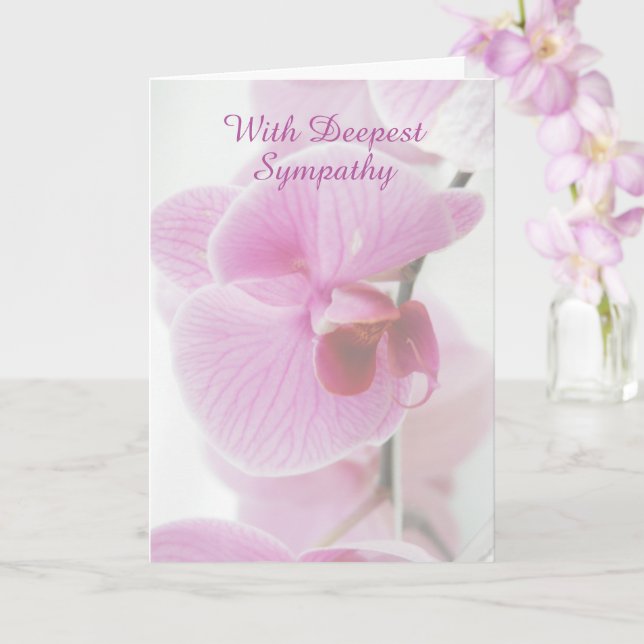 With Deepest Sympathy - Beautiful Pink Orchid Card (Orchid)