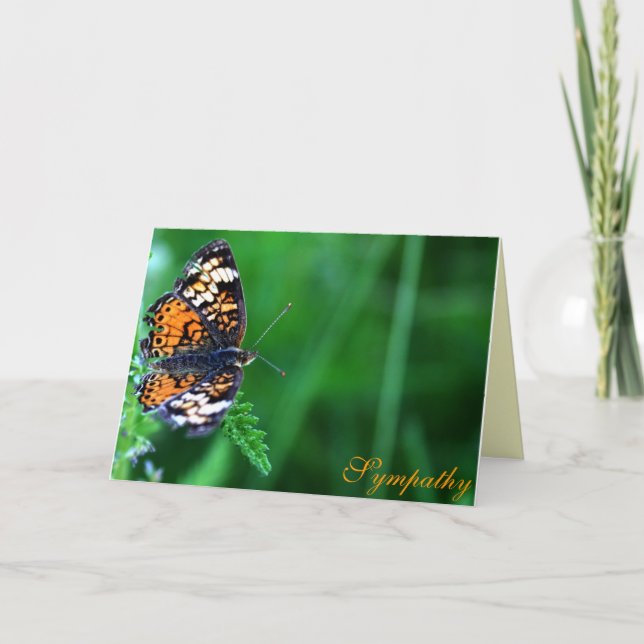 With Deepest Sympathy Butterfly Design Card (Front)