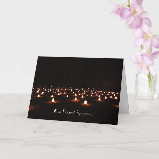 With Deepest Sympathy, Dramatic Field of Candles Card (Orchid)