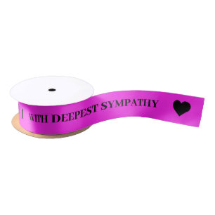 With Deepest Sympathy Fuchsia Ribbon Satin Ribbon
