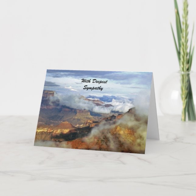 With Deepest Sympathy Grand Canyon Clouds Greeting Card (Front)