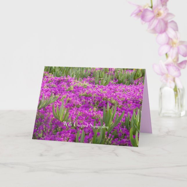 With Deepest Sympathy, Ice Plant Purple Flowers Card (Orchid)
