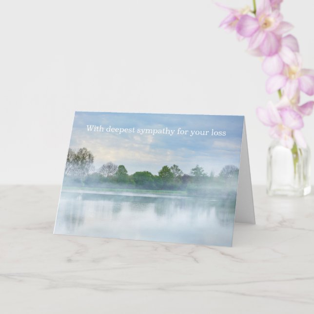 With deepest sympathy - Lake with fog Card (Orchid)