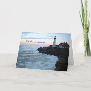 With deepest sympathy lighthouse card