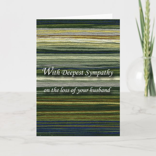 With Deepest Sympathy, Loss of Husband, Threads Card (Front)