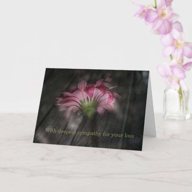 With deepest sympathy - Pink flower Card (Orchid)