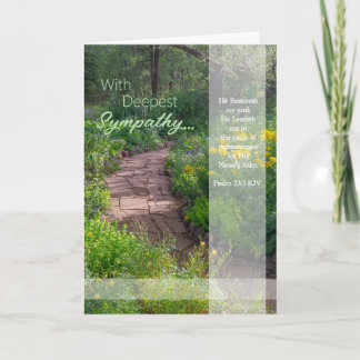 With Deepest Sympathy Psalm 23:3 KJV 5x7 Card