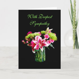 With Deepest Sympathy, Stargazer Lily Bouquet Card
