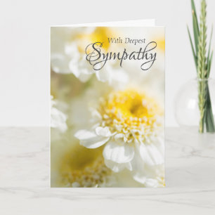 With Deepest Sympathy White Flower Photo Card