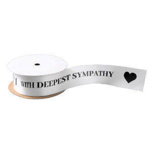 With Deepest Sympathy White Ribbon Satin Ribbon