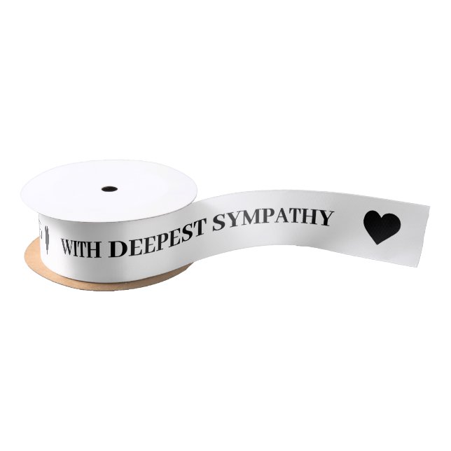 With Deepest Sympathy White Ribbon Satin Ribbon (Spool)