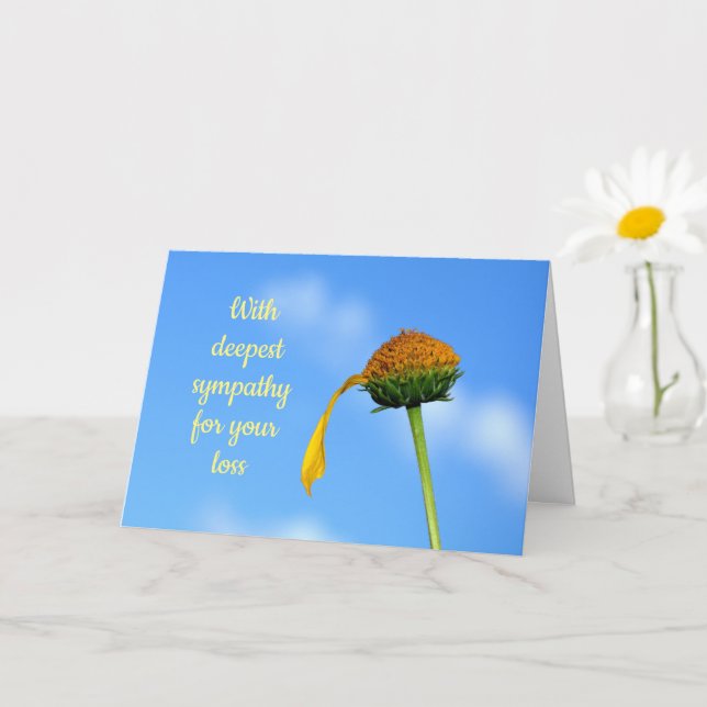 With deepest sympathy - with a flower card (Small Plant)