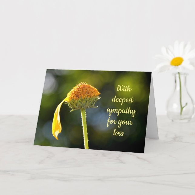With deepest sympathy - with flower card (Small Plant)