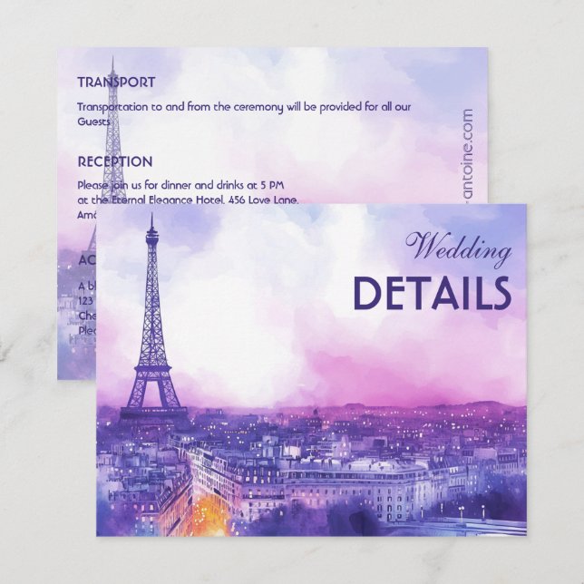 With DETAILS Amour Éternel à la Parisienne Enclosure Card (Front/Back)