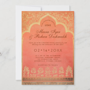 With details Marigold Harmony Invitation