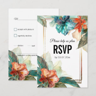 With dietary choice Hibiscus Serenade Paradise RSVP Card