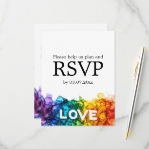 🌈 With dietary choice LGBTQ Painted With Love  RSVP Card