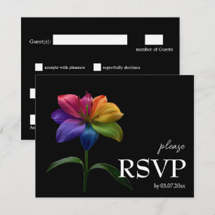 🌈 With Dietary choice RSVP Technicolor Love  Card