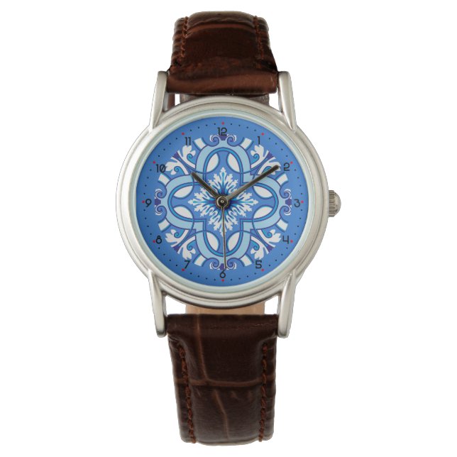 With digits beautiful Azure Blossom Watch (Front)