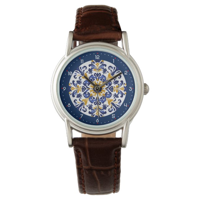 With digits💙💟 Stunning blue Azulejos Watch (Front)