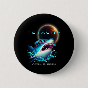 With Eclipse Gles Totality 2024 Funny Solar Eclips 6 Cm Round Badge