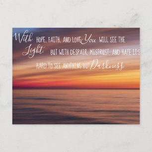 With Faith Hope and Love Inspirational Postcard
