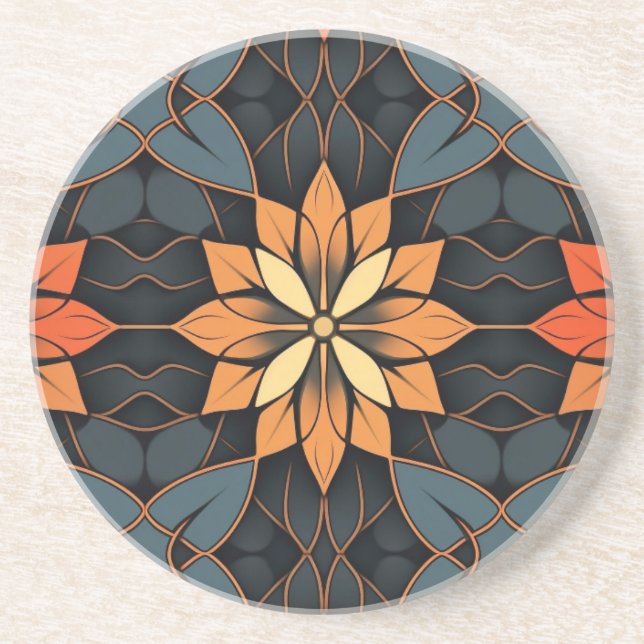with floral pattern coaster (Front)