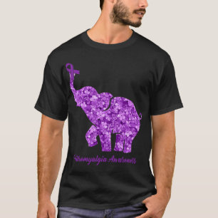 With Flower Fibromyalgia Awareness Ribbon  T-Shirt
