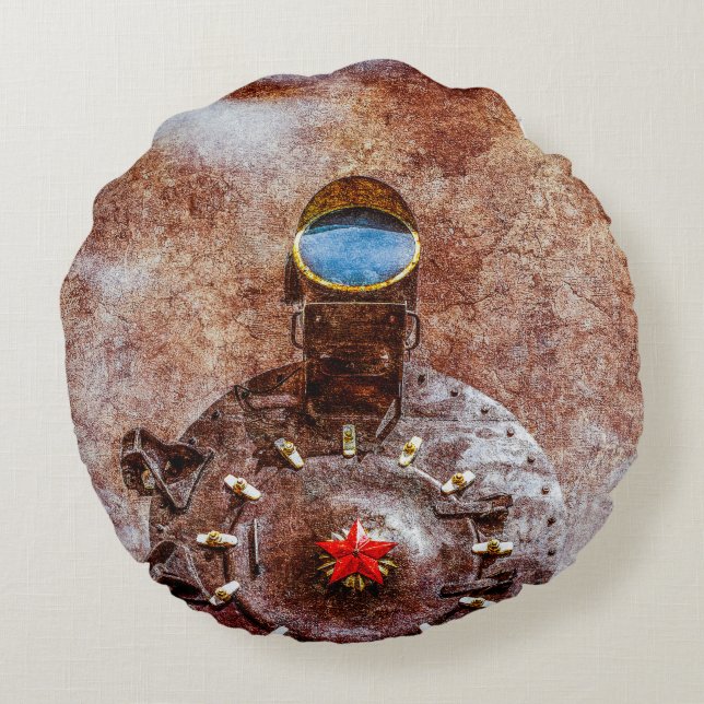 With Full Steam On Round Cushion (Back)