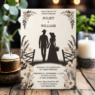 With Garden Floral Spring Wood Boho Rustic Wedding Invitation