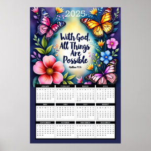 With God, All Things Are Possible 2025 Calendar Poster