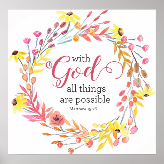 With God All Things are Possible Art Print (Front)