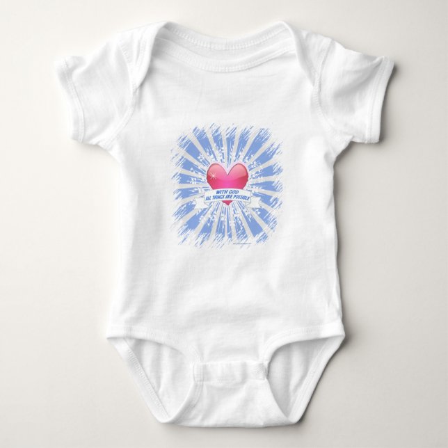 With God All Things are Possible Baby Bodysuit (Front)