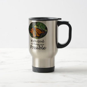 With God All Things Are Possible Butterfly & Verse Travel Mug