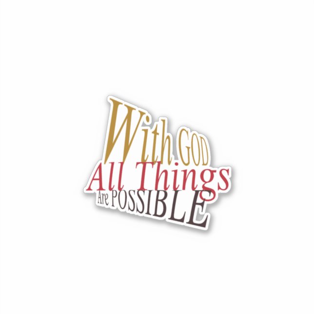 With GOD All Things Are Possible Christian (Front)