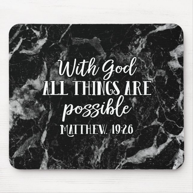 With God all things are Possible Christian Bible Mouse Pad (Front)