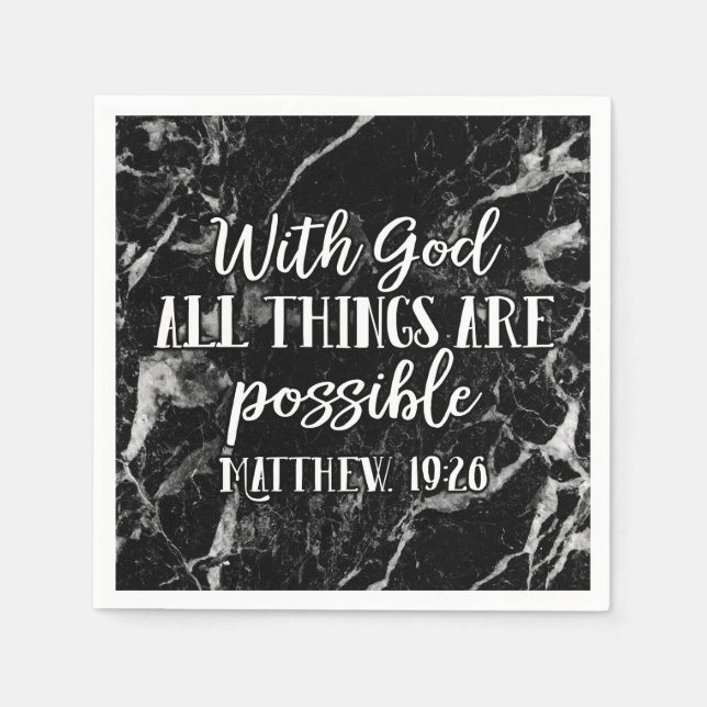 With God all things are Possible Christian Bible Napkin (Front)