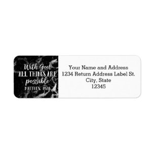 With God all things are Possible Christian Bible Return Address Label
