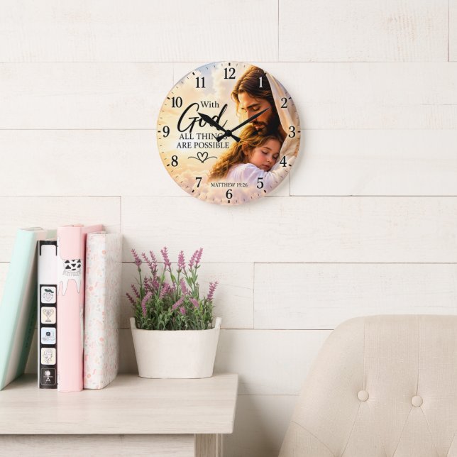 With God All Things Are Possible Christian clock (Reading Room)