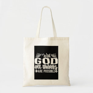 With God All Things Are Possible-christian-cute Tote Bag