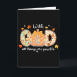 With God All Things Are Possible Christian Fall Au Card<br><div class="desc">With God All Things Are Possible Christian Fall Autumn</div>