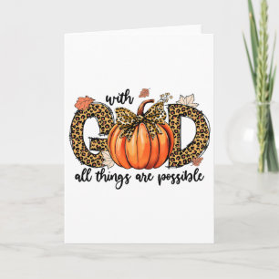 With God All Things Are Possible Christian Fall Th Card
