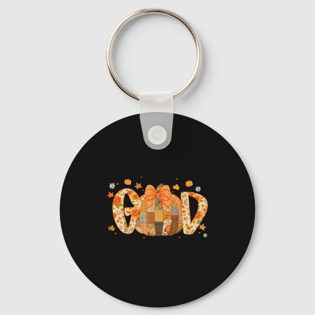 With God All Things Are Possible Christian Fall Th Key Ring (Front)