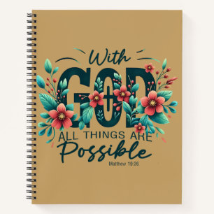 With God All Things Are Possible   Christian Notebook