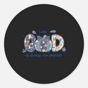 With God All Things Are Possible Coquette Pumpkin Classic Round Sticker