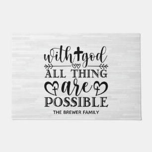 With God All Things Are Possible Doormat