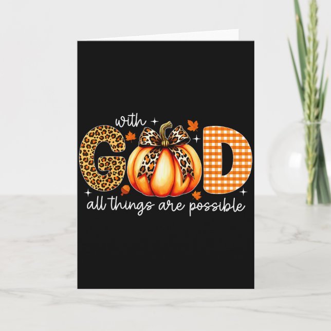 With God All Things Are Possible Fall Christian Th Card (Front)