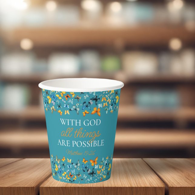 With God All Things Are Possible Graduation Paper Cups (Creator Uploaded)